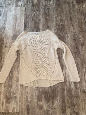 dELiA*s Cream Open-Knit Scoop Neck Sweater